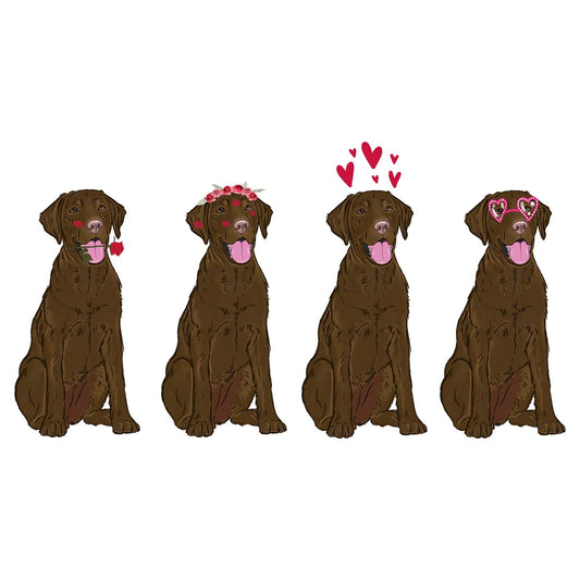 Chocolate Lab Love Line Up - Women's V-Neck T-Shirt