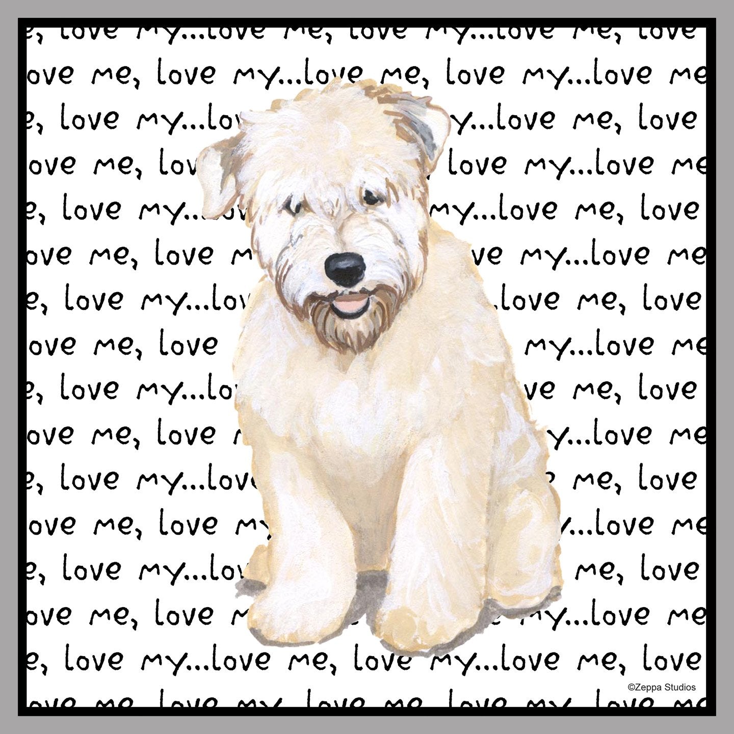 Wheaten Terrier Puppy Love Text - Women's Fitted T-Shirt
