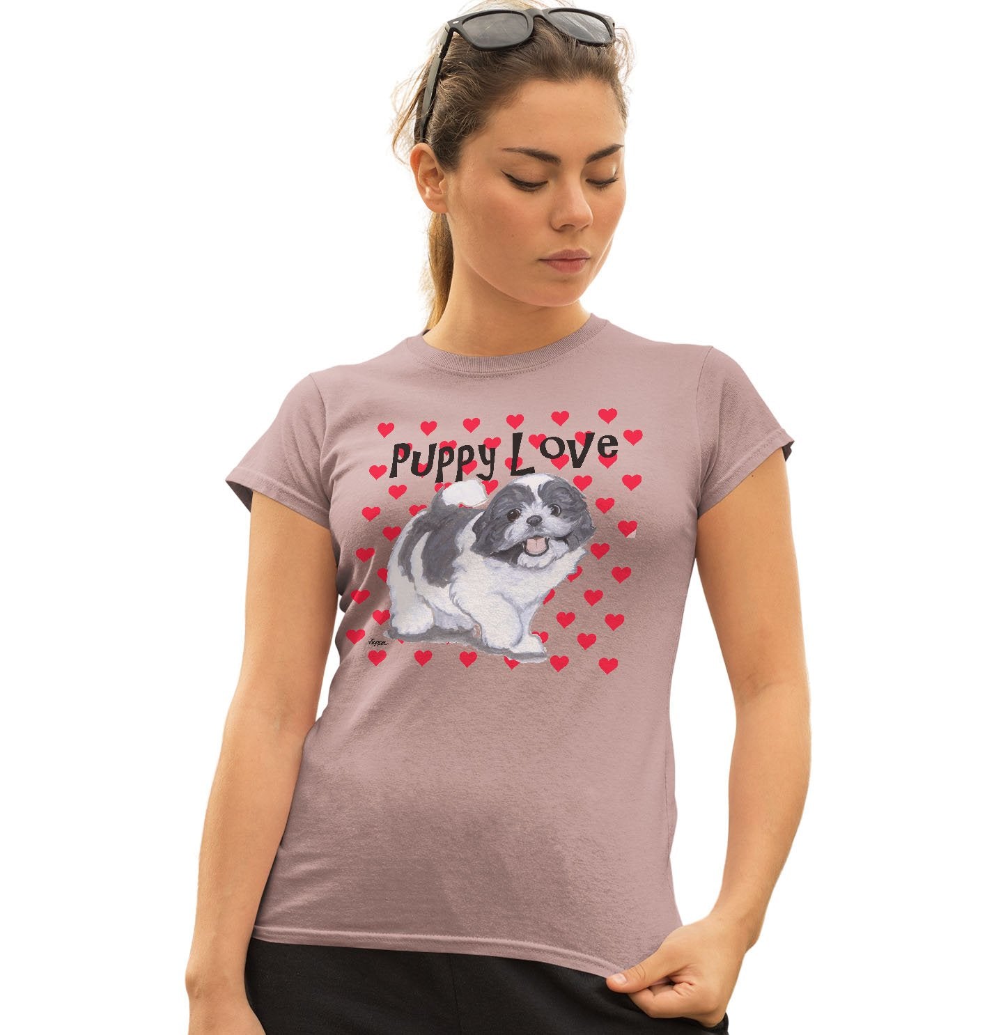 Shih Tzu Puppy Love - Women's Fitted T-Shirt