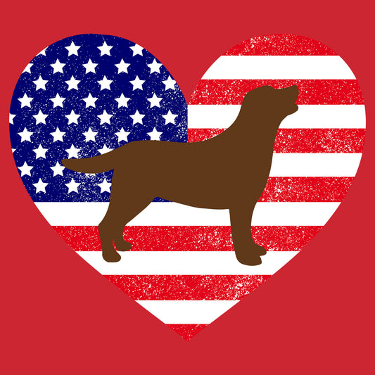 USA Flag Chocolate Lab Silhouette - Kids' Unisex T-Shirt