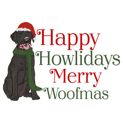 Merry Woofmas Black Lab - Adult Unisex Hoodie Sweatshirt