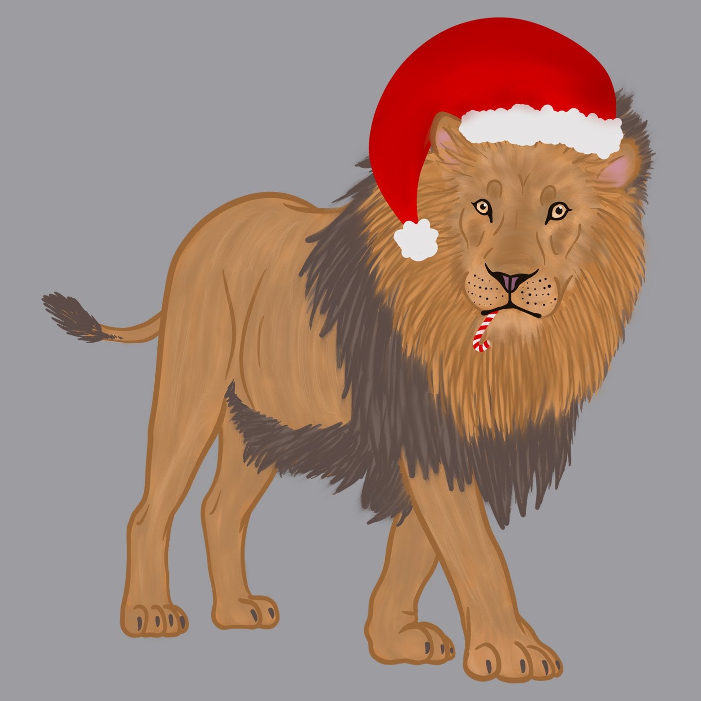 Christmas Lion - Adult Unisex Long Sleeve T-Shirt