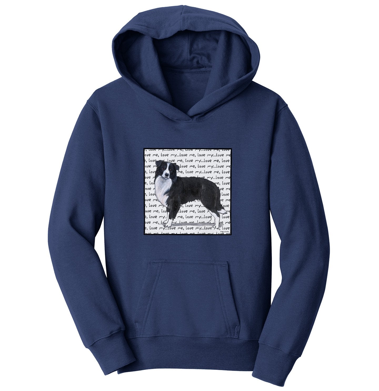 Border Collie Love Text - Kids' Unisex Hoodie Sweatshirt | Zeppa Studios