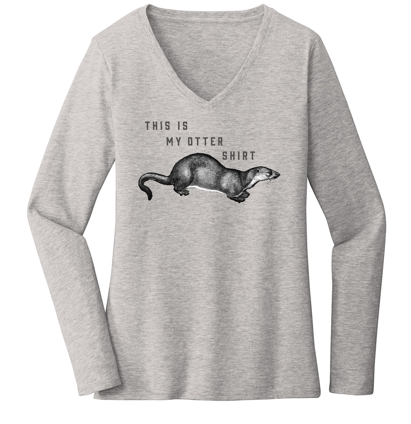Animal Pride - My Otter Shirt - Women's V-Neck Long Sleeve T-Shirt