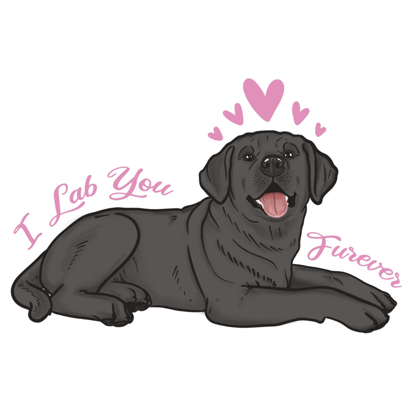 Black Lab You Forever - Adult Unisex Long Sleeve T-Shirt