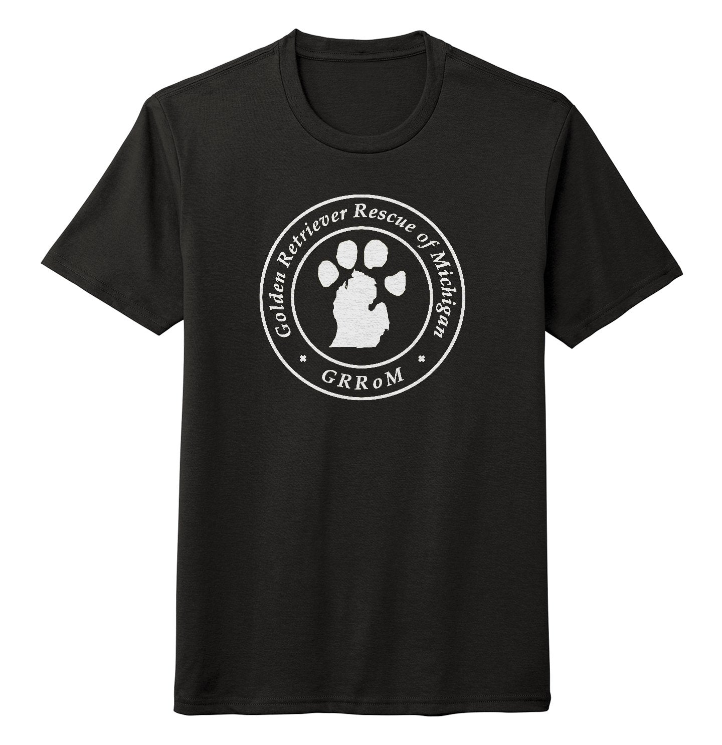 Golden Retriever Rescue of Michigan Logo - Full Front White - Tri-Blend T-Shirt