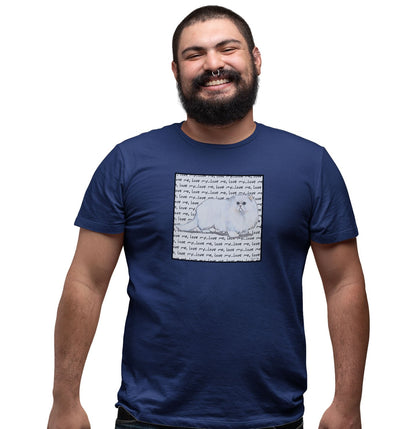 Persian Cat Love Text - Adult Unisex T-Shirt