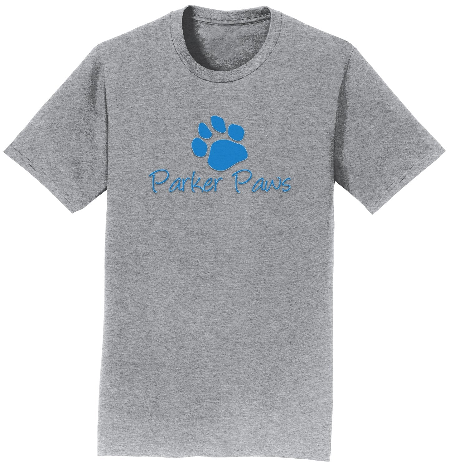 Parker Paws Blue Paw Print Logo - Adult Unisex T-Shirt