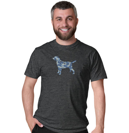 Labrador Silhouette Blue Camouflage - Adult Unisex T-Shirt