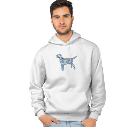 Labrador Silhouette Blue Camouflage - Adult Unisex Hoodie Sweatshirt