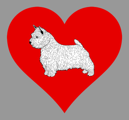 Norwich Terrier on Heart Left Chest - Women's Full-Zip Hoodie Sweatshirt