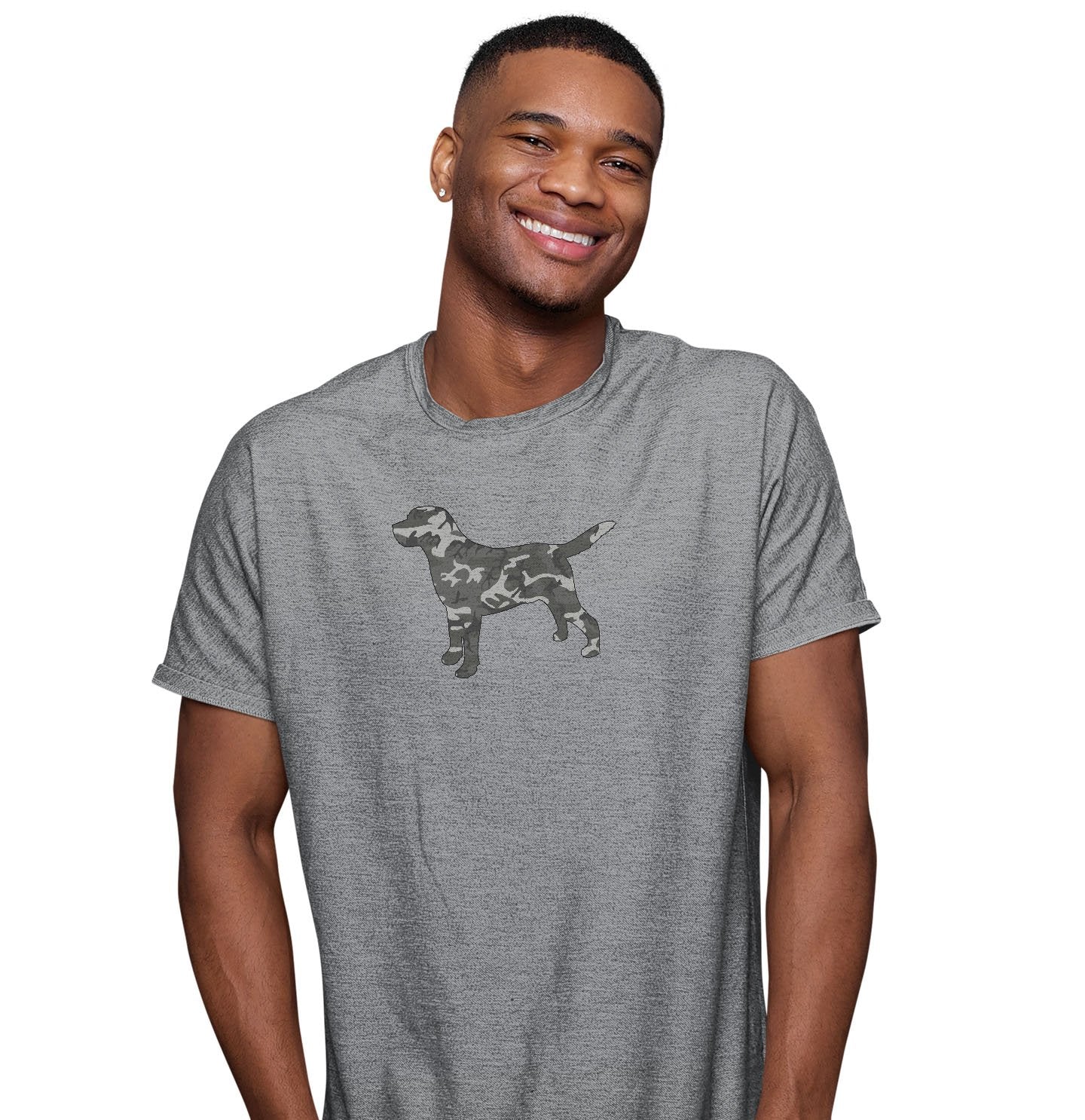 Labrador Silhouette Winter Camouflage - Adult Unisex T-Shirt