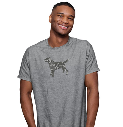 Labrador Silhouette Winter Camouflage - Adult Unisex T-Shirt