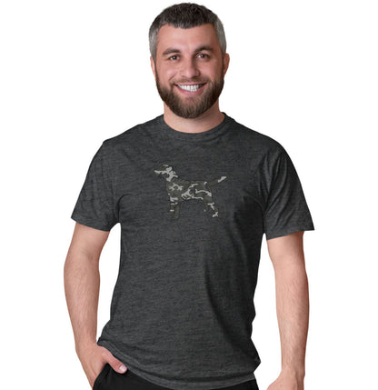 Labrador Silhouette Winter Camouflage - Adult Unisex T-Shirt