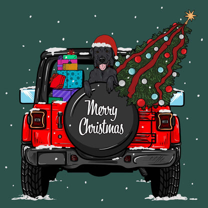 Christmas Jeep Black Lab - Women's Fitted T-Shirt