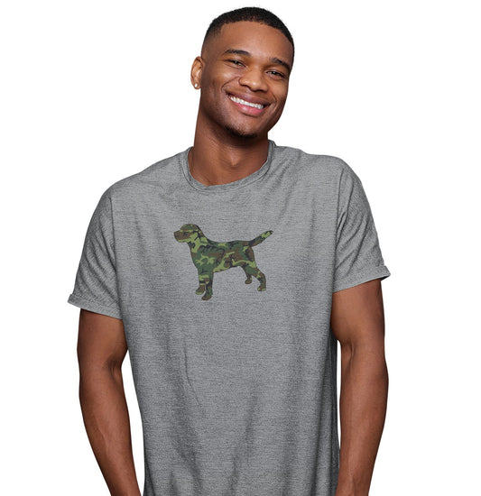 Labrador Silhouette Woodland Camouflage - Adult Unisex T-Shirt