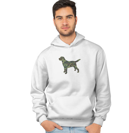 Labrador Silhouette Woodland Camouflage - Adult Unisex Hoodie Sweatshirt