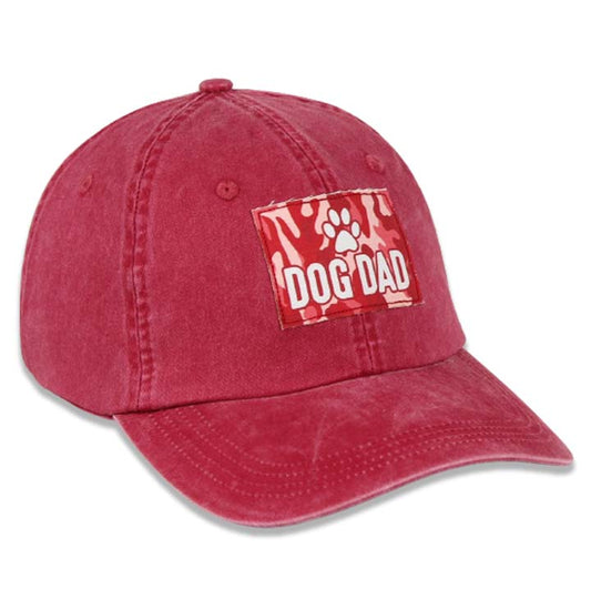 Animal Pride - Dog Dad on Red - Mid-fit Pigment Dyed Hat