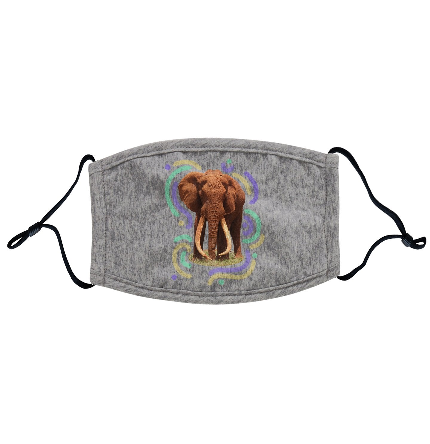 Wiggly Lines Elephant - Adult Adjustable Face Mask