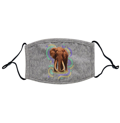 Wiggly Lines Elephant - Adult Adjustable Face Mask