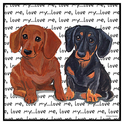 Dachshund Love Text - Adult Unisex T-Shirt