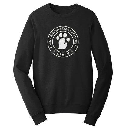 Golden Retriever Rescue of Michigan Logo - Full Front White - Crewneck Sweatshirt