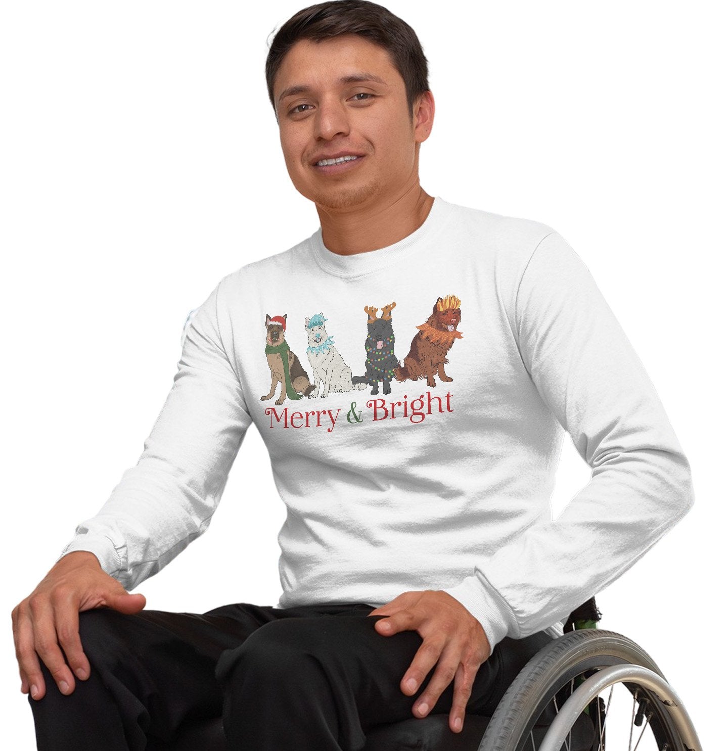 Animal Pride - German Shepherd Christmas Line Up - Adult Unisex Long Sleeve T-Shirt