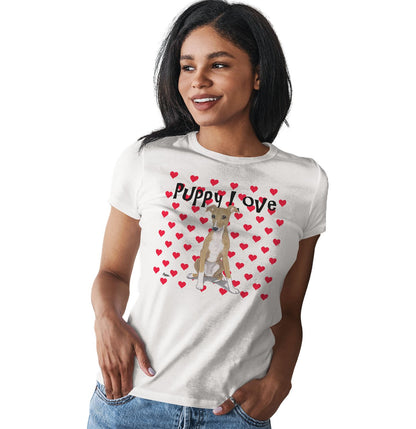 Greyhound Puppy Love - Women's Fitted T-Shirt