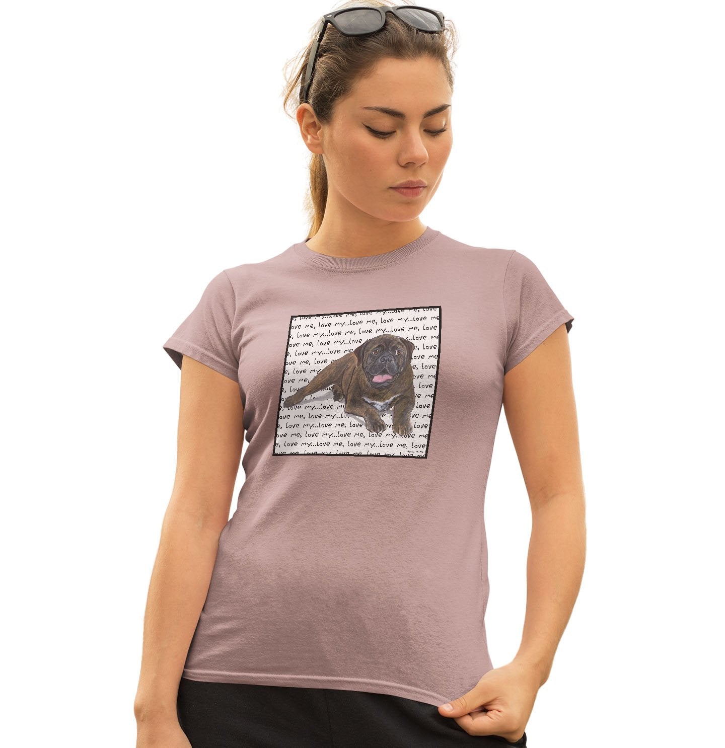 Animal Pride - Bullmastiff Love Text - Women's Fitted T-Shirt
