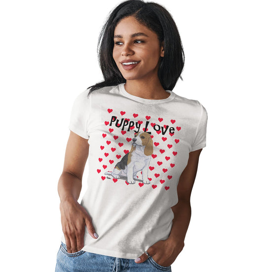 Animal Pride - Beagle Puppy Love - Women's Fitted T-Shirt