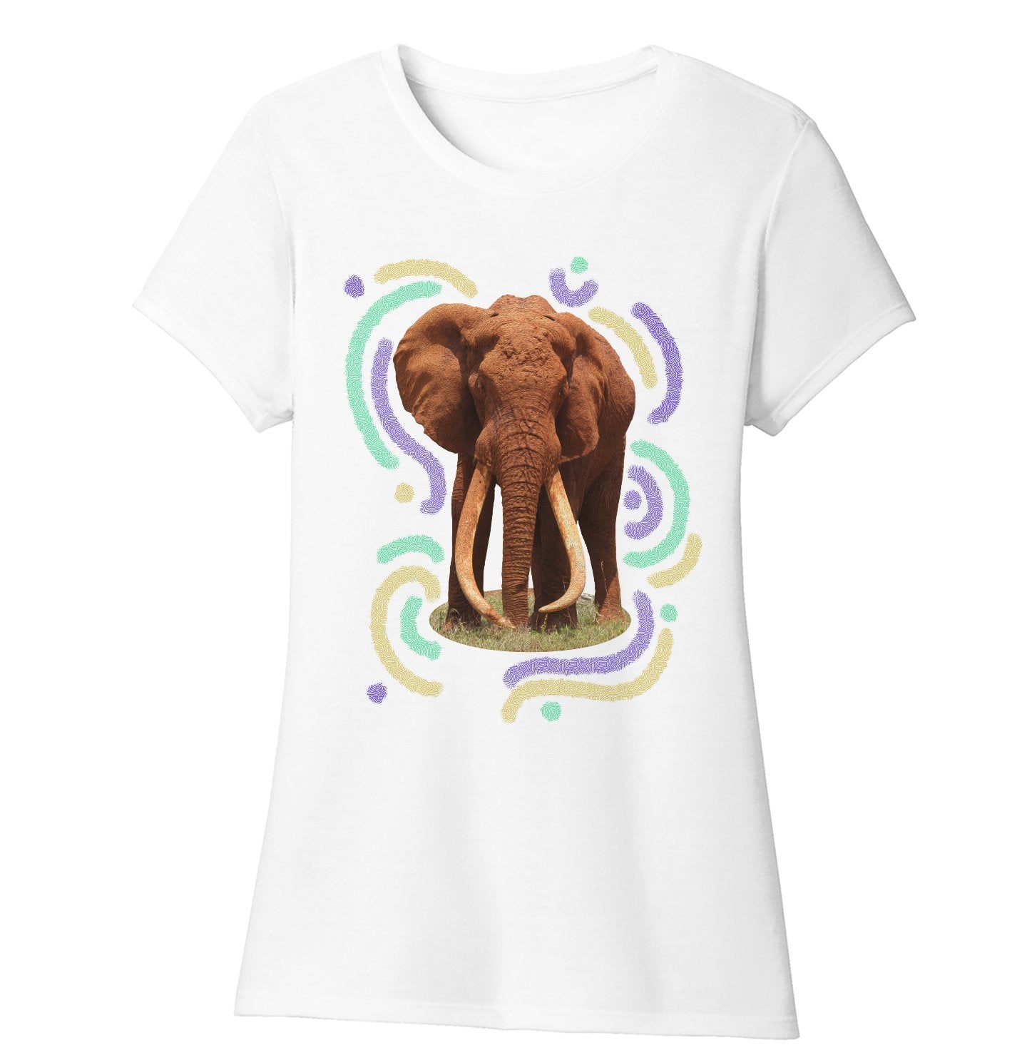 Wiggly Lines Elephant - Women's Tri-Blend T-Shirt