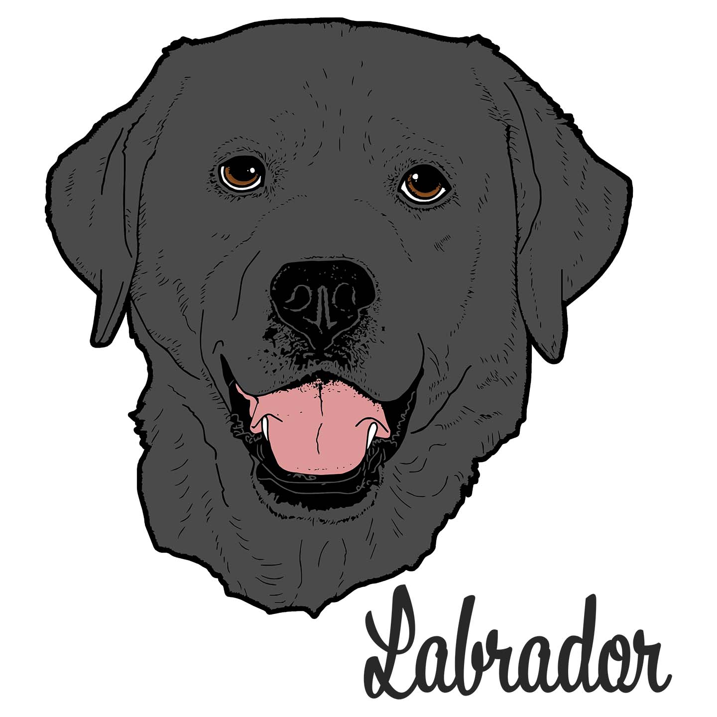 Black Labrador Headshot - Women's Fitted T-Shirt