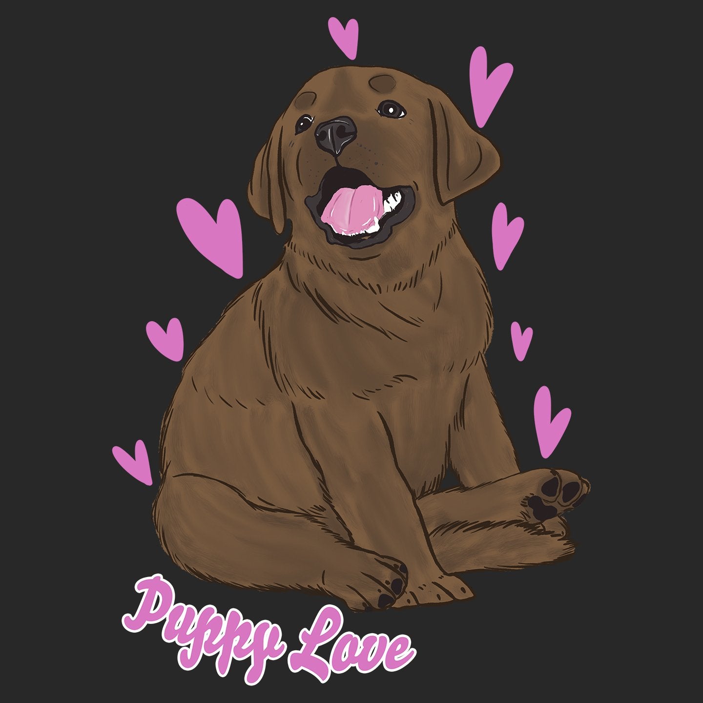 Chocolate Labrador Puppy Love - Adult Unisex T-Shirt