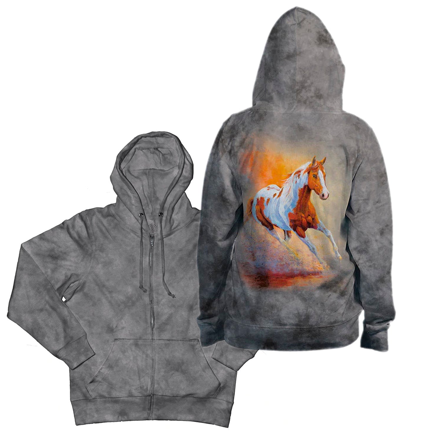 The Mountain - Sunset Gallop - Women's Full-Zip Hoodie Sweatshirt