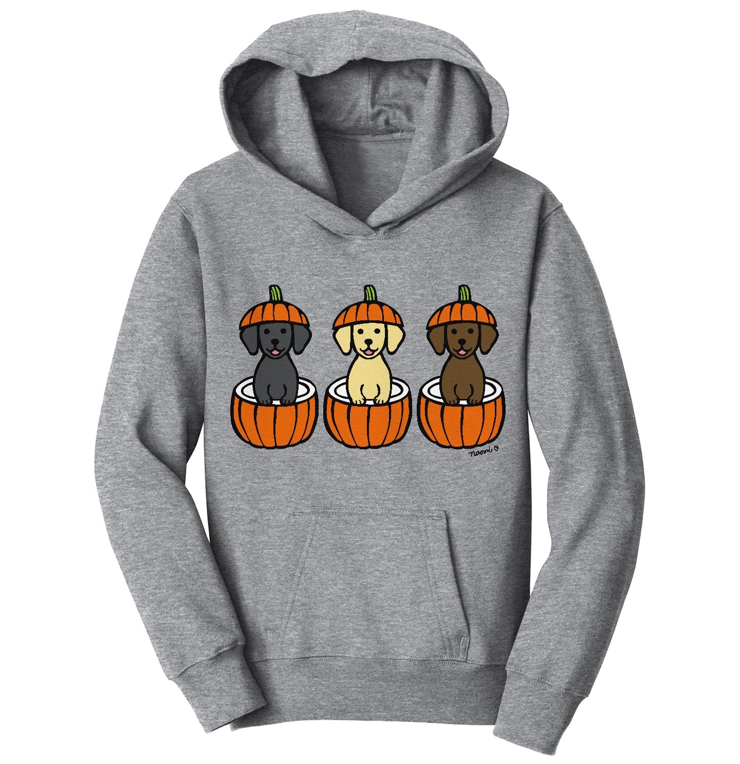 3 Pumpkin Lab Pups - Halloween - Kids' Unisex Hoodie Sweatshirt
