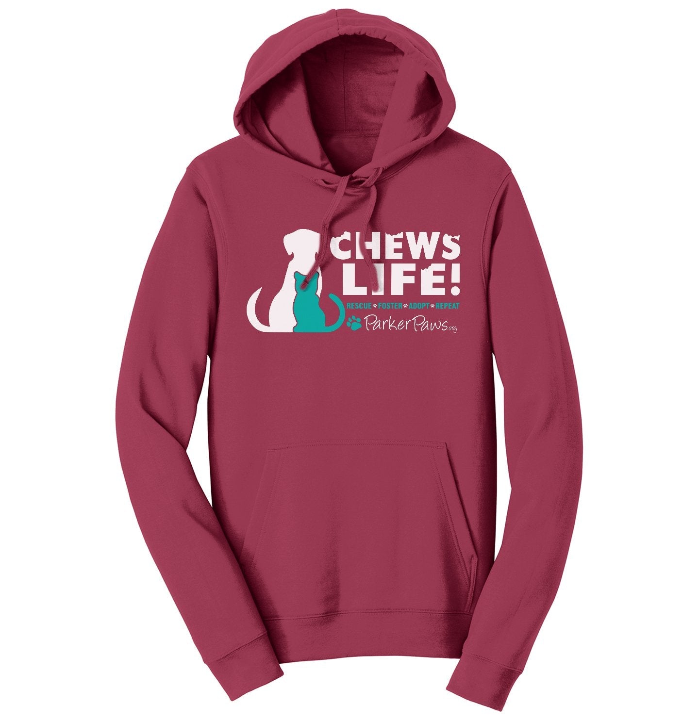 Parker Paws Logo Chews Life - Adult Unisex Hoodie Sweatshirt