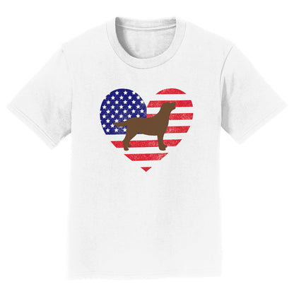 USA Flag Chocolate Lab Silhouette - Kids' Unisex T-Shirt