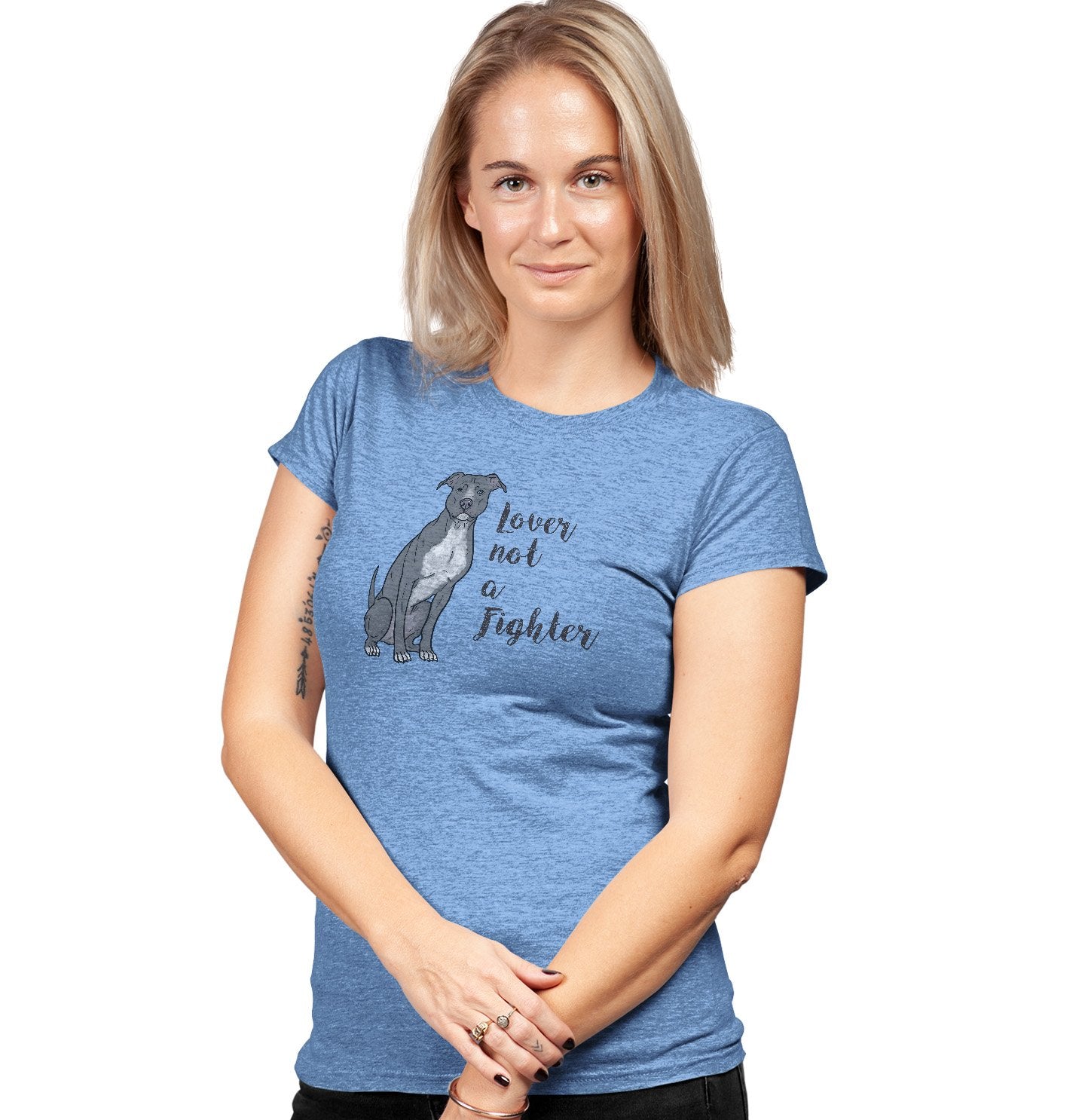 Animal Pride - Grey Pit Bull Lover Not Fighter - Women's Tri-Blend T-Shirt