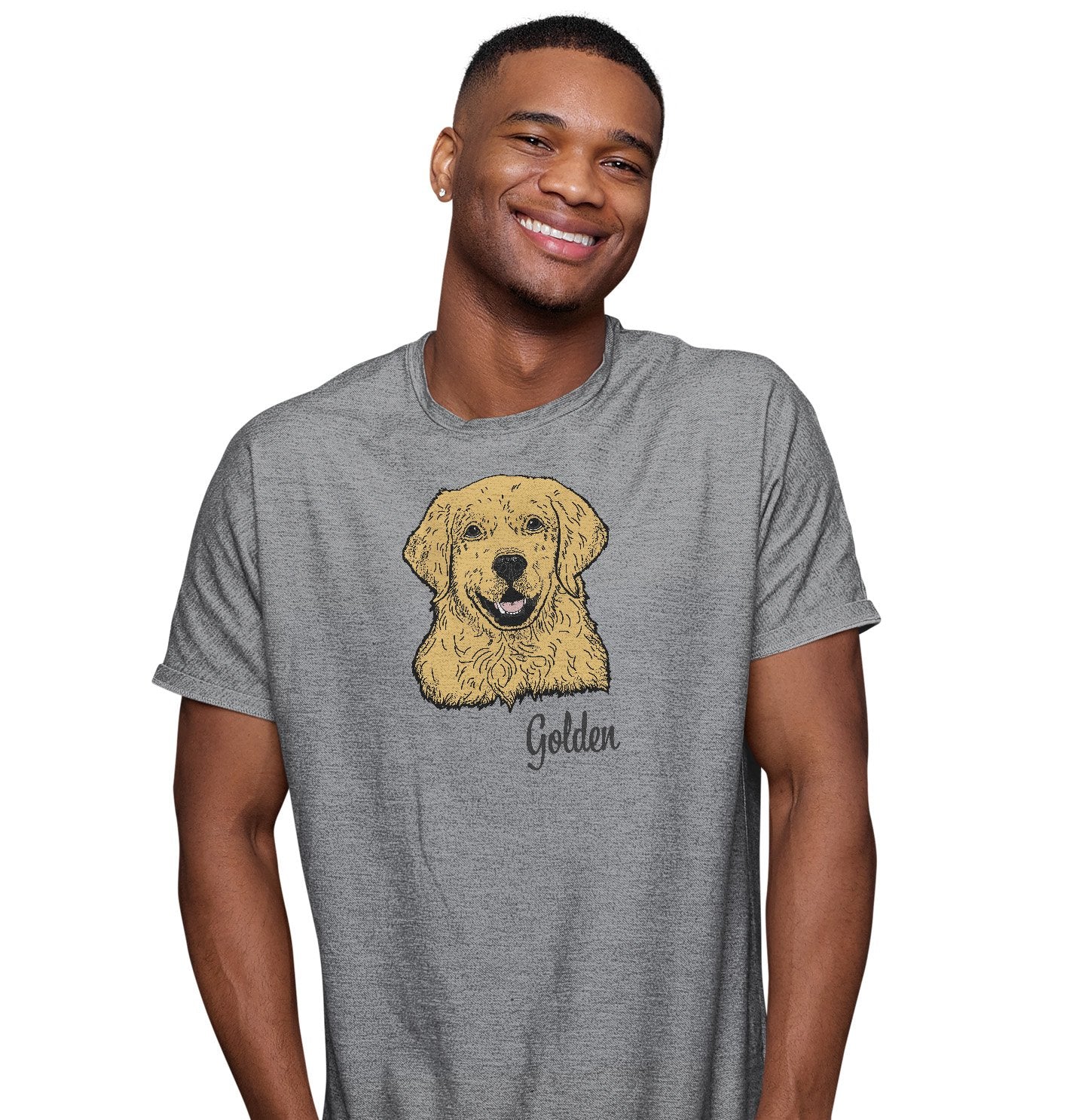 Golden Retriever Headshot - Adult Unisex T-Shirt