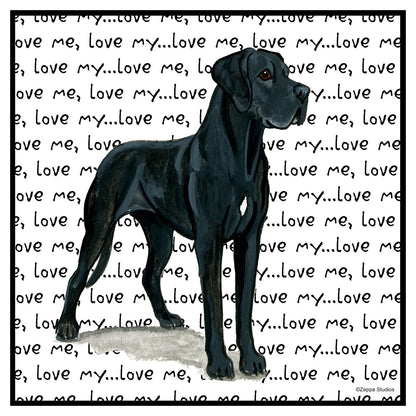 Great Dane (Natural Ears) Love Text - Adult Unisex T-Shirt