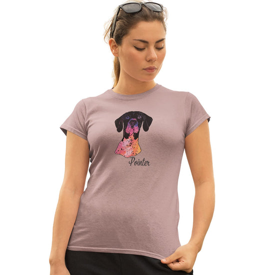 Animal Pride - Colorful German Shorthaired Pointer Headshot - Women's Fitted T-Shirt