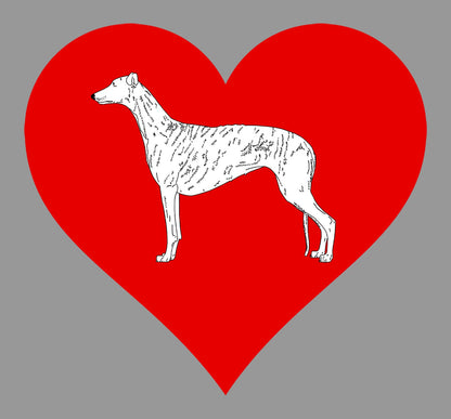 Greyhound on Heart Left Chest - Women's Full-Zip Hoodie Sweatshirt