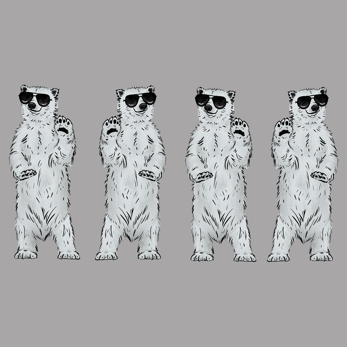 Dancing Polar Bears with Sunglasses - Women's Fitted T-Shirt