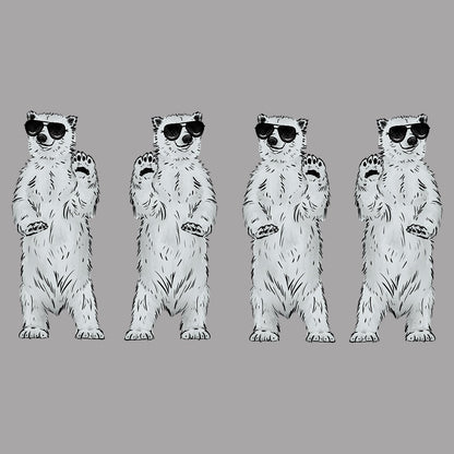 Dancing Polar Bears with Sunglasses - Women's Fitted T-Shirt