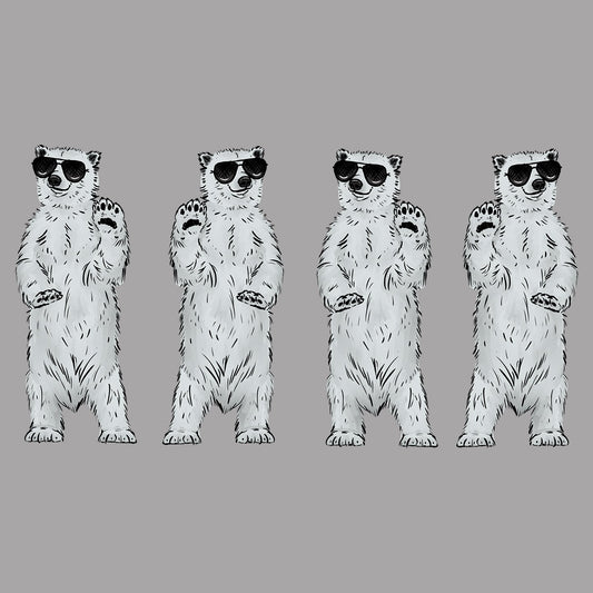 Dancing Polar Bears with Sunglasses - Women's Fitted T-Shirt