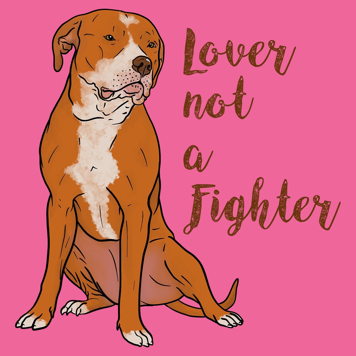 Red & White Pit Bull Lover Not Fighter - Women's Tri-Blend T-Shirt