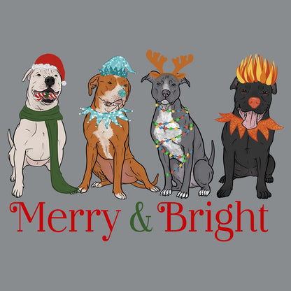 Pit Bull Christmas Line Up - Adult Unisex Crewneck Sweatshirt