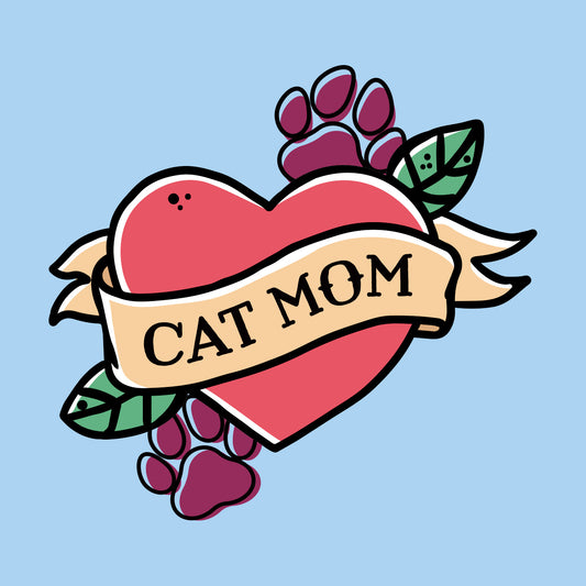 Cat Mom Heart Pocket - Adult Unisex T-Shirt