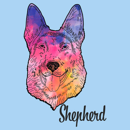 Colorful German Shepherd Headshot - Adult Unisex T-Shirt