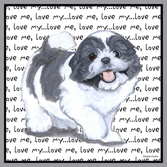 Shih Tzu Love Text - Adult Unisex T-Shirt